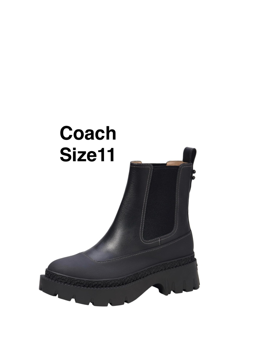 Coach Coach Jayla Chelsea Leather Ankle Boots  black Size 11 ⭐️⭐️⭐️